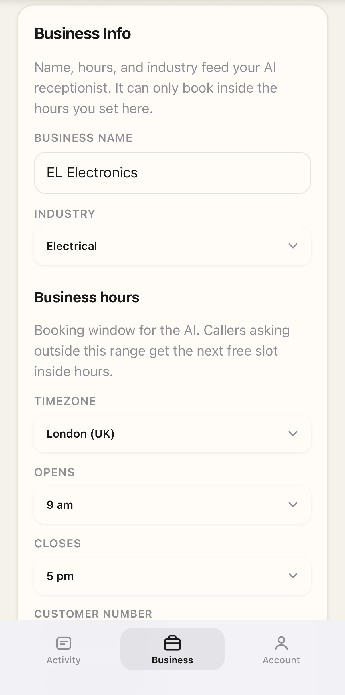 Ringl dashboard showing recent calls